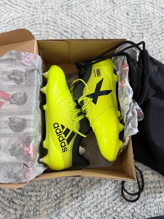 Adidas X 17.1 SG Leather Soccer Cleats Size 9 Yellow Pro Kangaroo Rare